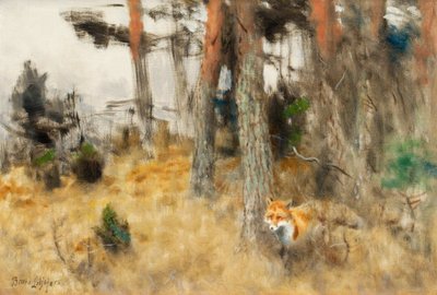 Rabe im Wald von Bruno Andreas Liljefors